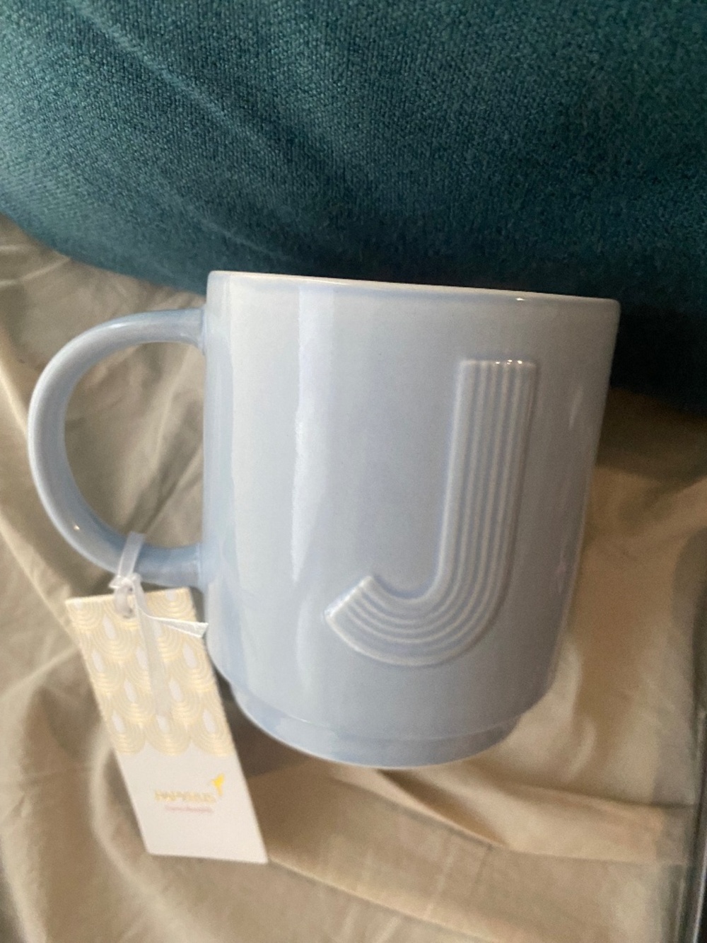 NWT Papyrus Monogram "J" Ceramic Coffee Tea Mug